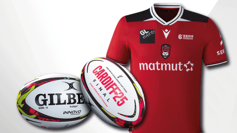 Maillot De Rugby Aviron Bayonnais - Dédicacé - Occasion